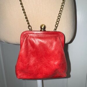 Red Leather Chain Strap Bag